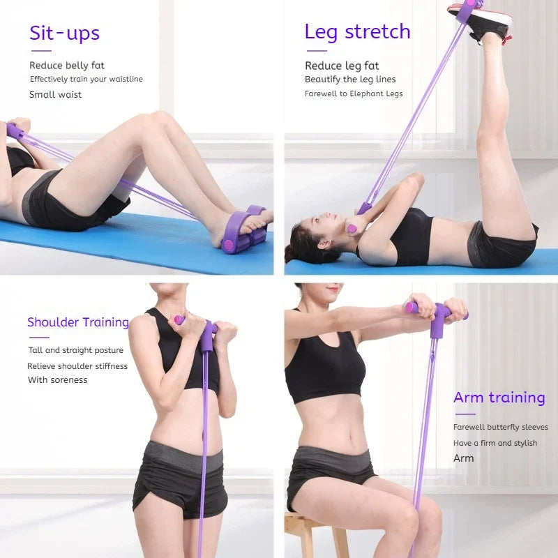 6-Tube Resistance Bands – Versatile Elastic Fitness Equipment