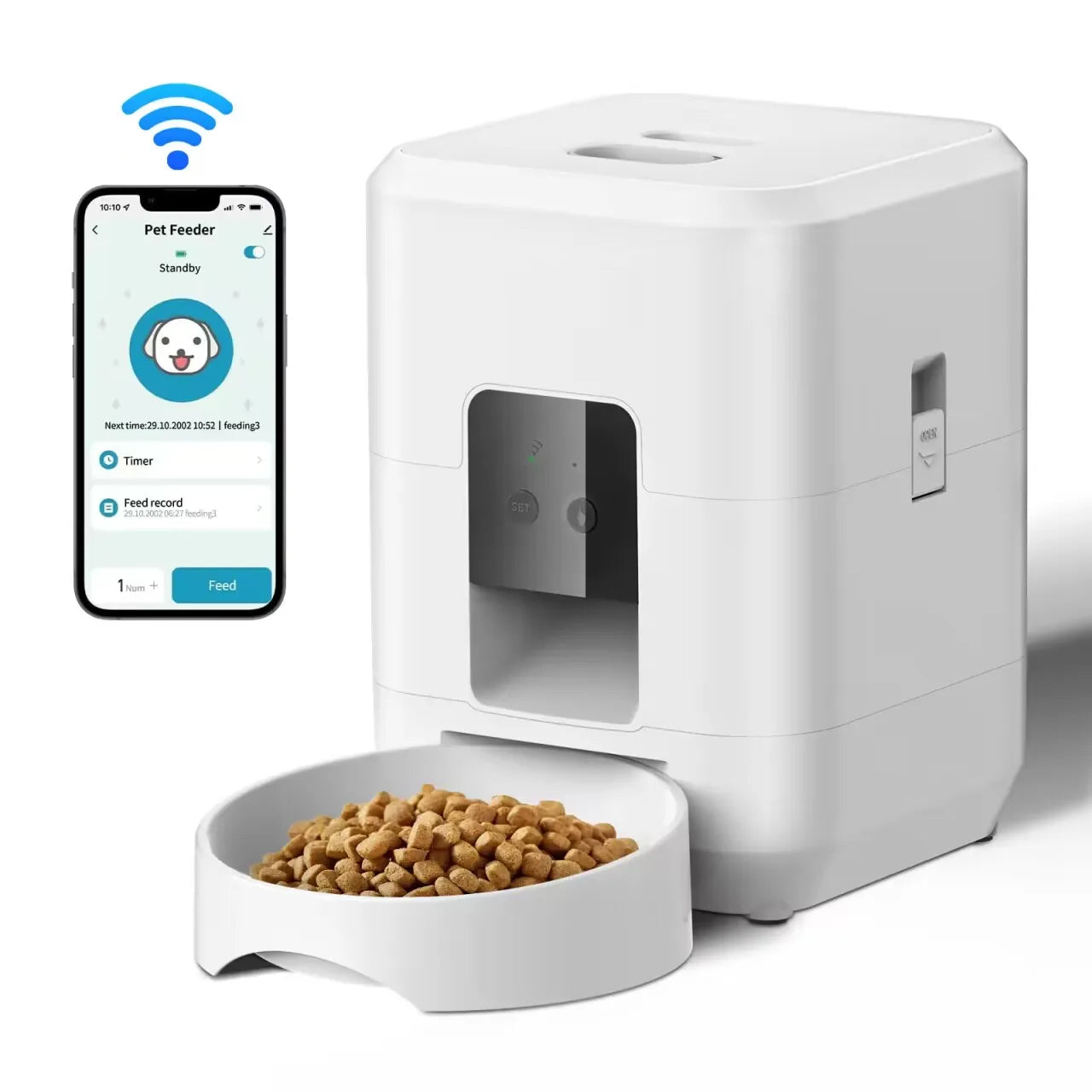 Smart Automatic Pet Feeder with Camera & App Control - 2L