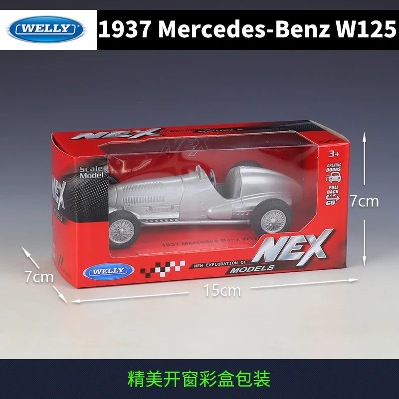 WELLY 1:36 Mercedes-Benz W125 Diecast Car - Classic Model for Collectors