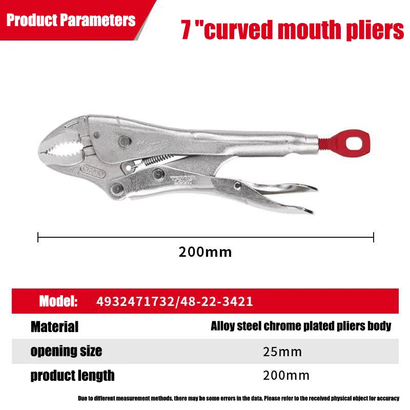 Milwaukee 48-22-3421 Curved Jaw Locking Pliers - Heavy Duty Grip