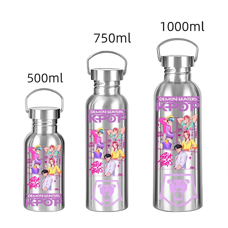 KPop Style Stainless Steel Water Bottle - 500/750/1000ML