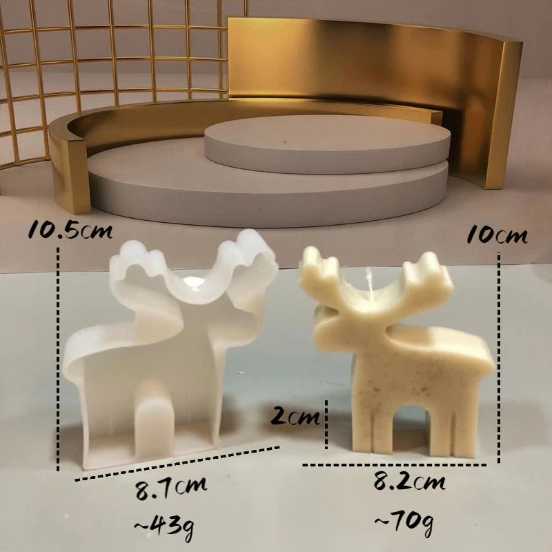 DIY Christmas Elk Candle Silicone Mold for Creative Crafts