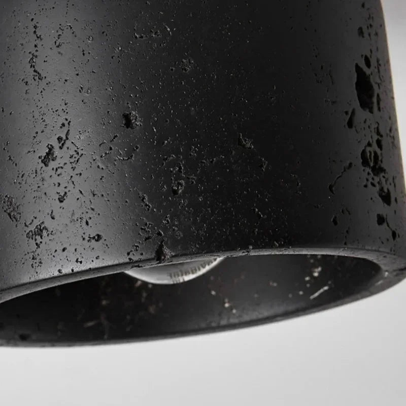 Modern Black Cave Stone Ceiling Lamp for Elegant Home Lighting