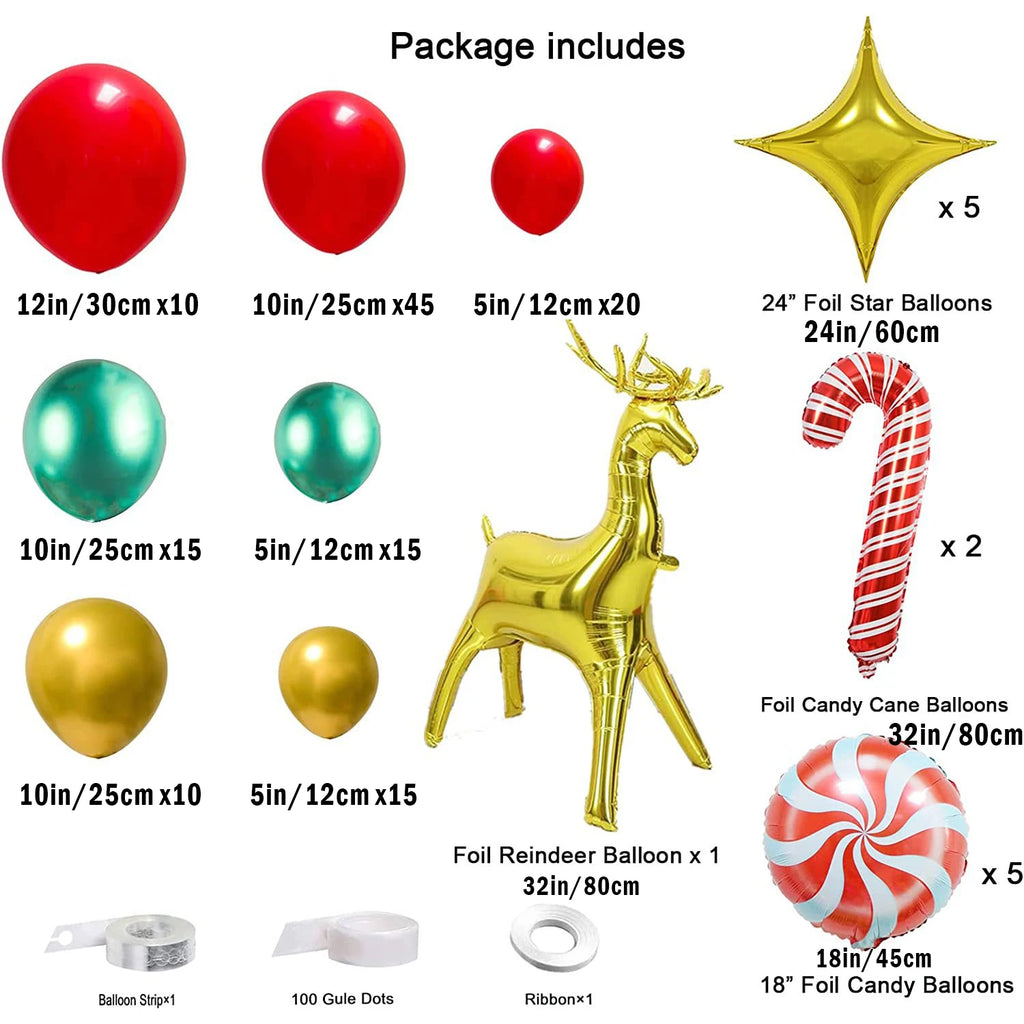 Festive Balloon Decorations - Christmas Crutches & Golden Deer Set