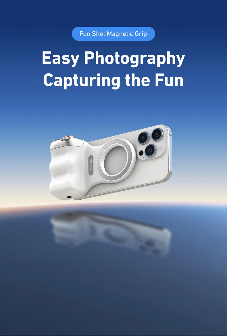 TELESIN Magnetic Phone Grip & Remote Control for iPhone/Huawei/Samsung