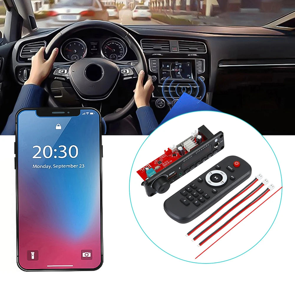 150W Bluetooth Car MP3 Player with Karaoke & Recording Features