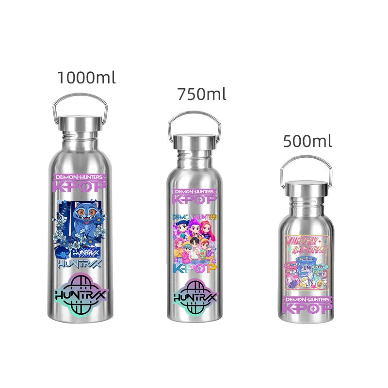 KPop Style Stainless Steel Water Bottle - 500/750/1000ML