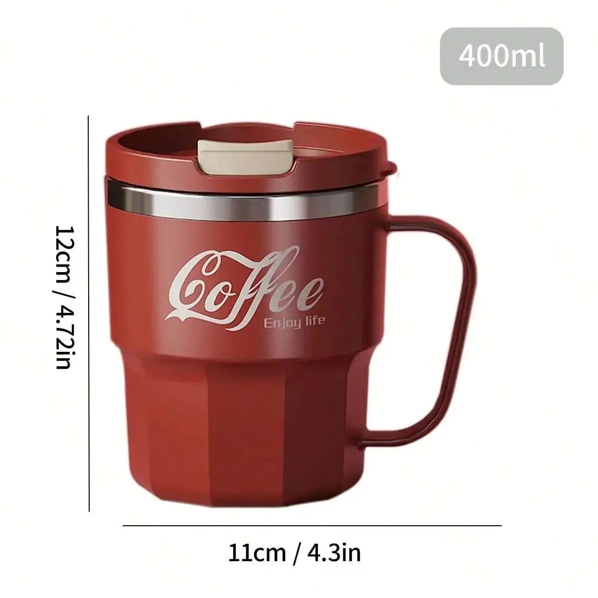 Double Layer Insulated Stainless Steel Coffee Mug - 400/480ML