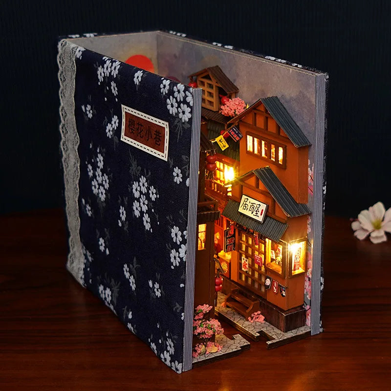 Charming DIY Miniature Wooden Book Nook Model Kit for Creativity