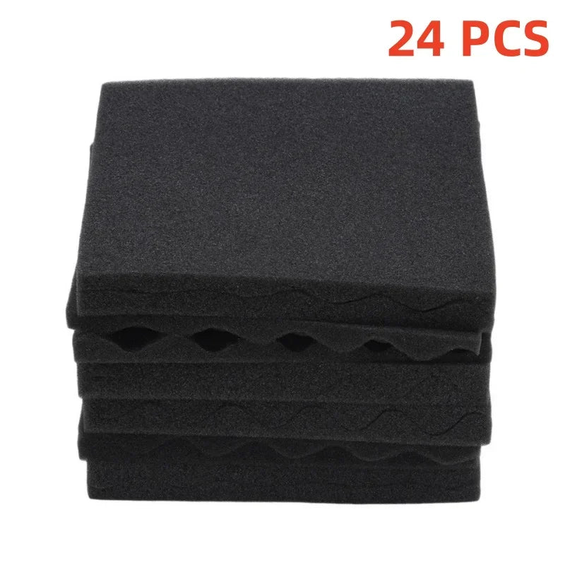 Acoustic Foam Panels - Sound Insulation Tiles, 12/24/36 Pack - 25x25cm