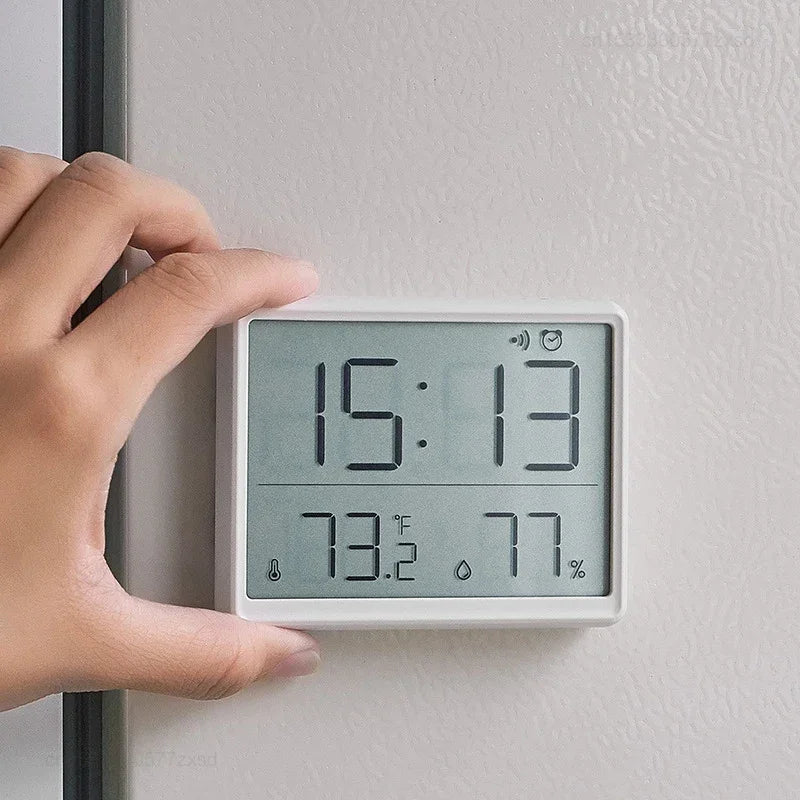 Ultra Thin LCD Alarm Clock with Hygrometer - Stylish Desk Decor