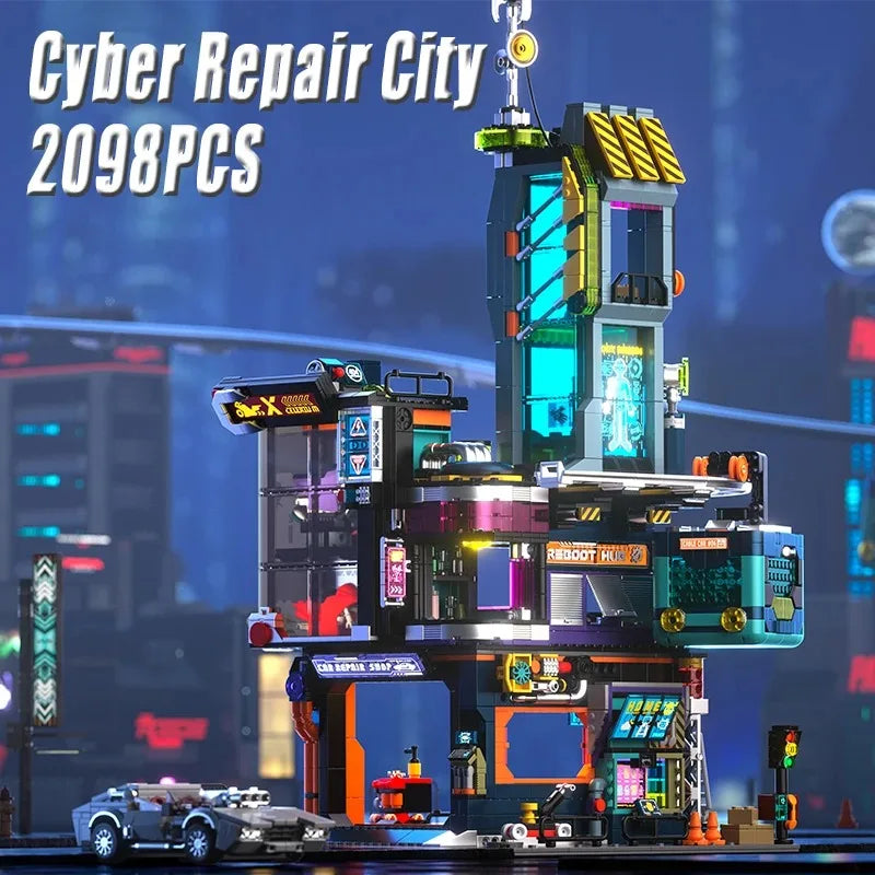 2098PCS Cyberpunk City Building Blocks Set - Creative Modular Design