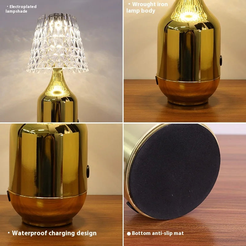Adjustable Brightness Metal Base Acrylic Table Lamp - Modern Design