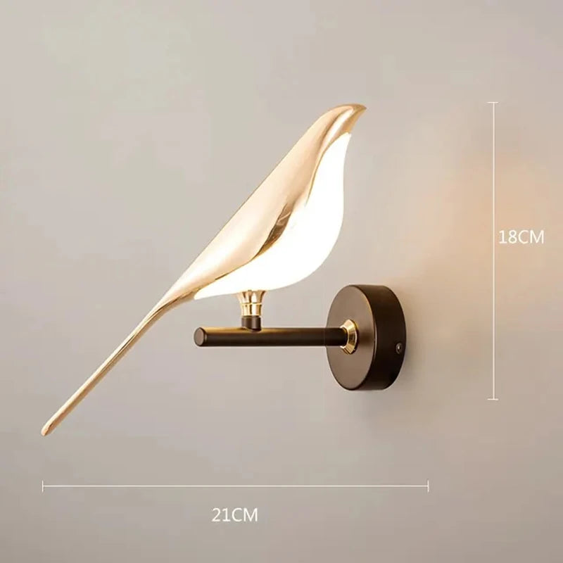 Modern LED Magpie Bird Wall Lamp - Art Deco Indoor Lighting