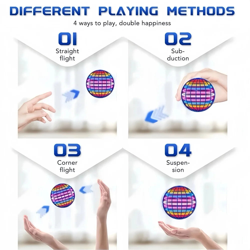 Flying LED Cosmic Globe - Hand Controlled 360° Rotating Ball Toy