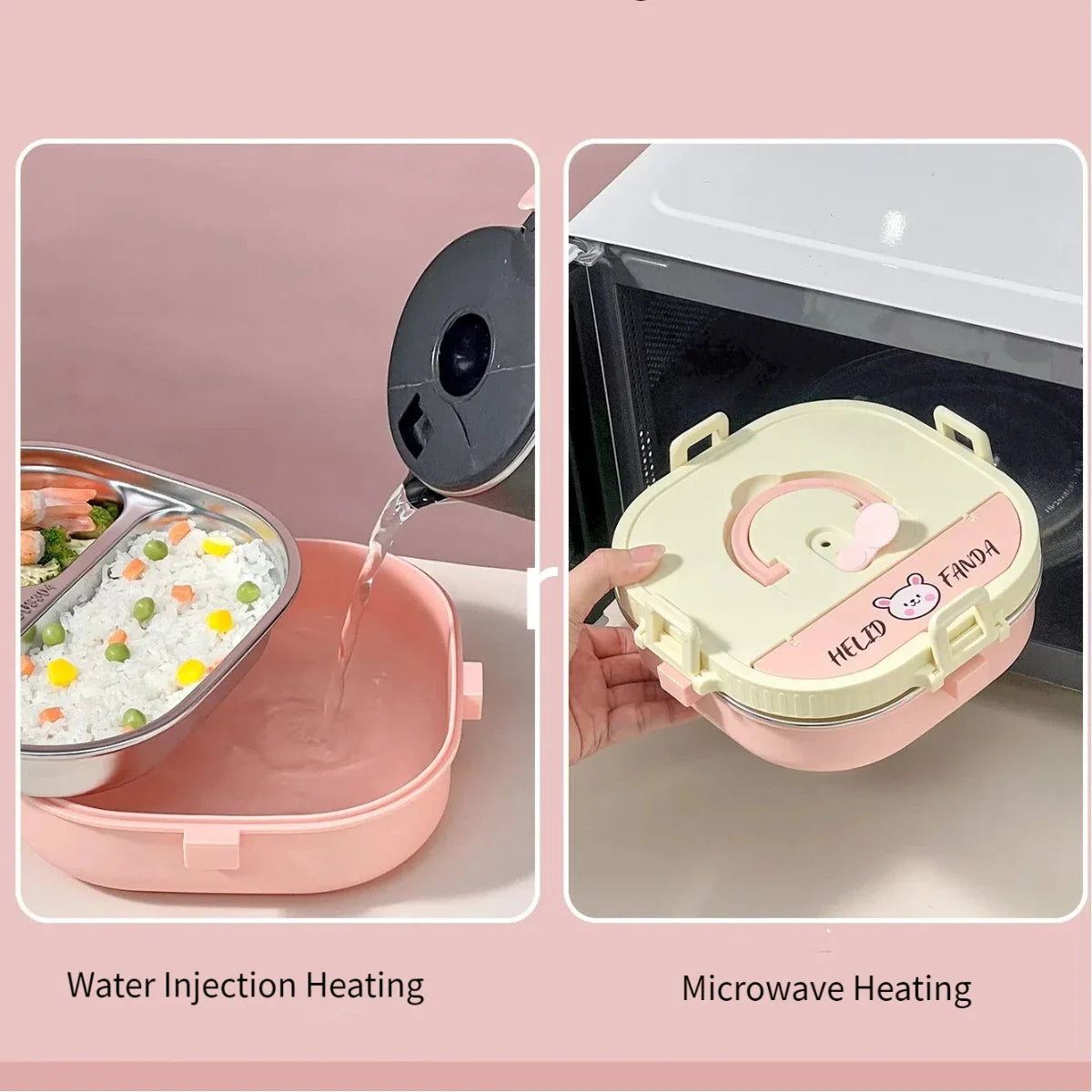 WORTHBUY Microwave Safe 3/4 Compartment Bento Lunch Box