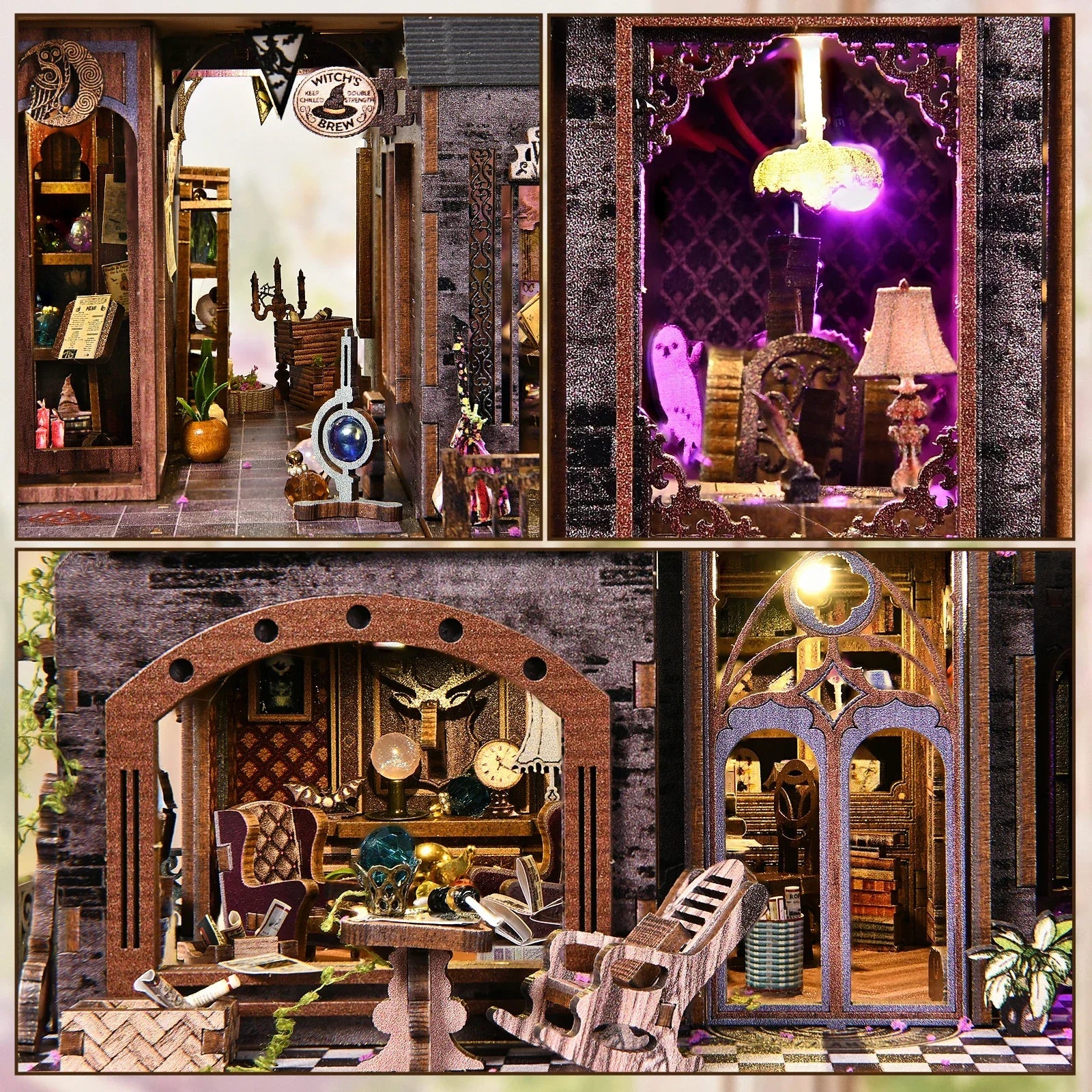 ASLOWSNAIL 3D Magic Castle DIY Book Nook Kit - Wooden Puzzle Decor