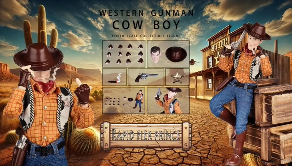 Joy Man Toys 1/12 Western Shooter Figure - 6" Male Action Model