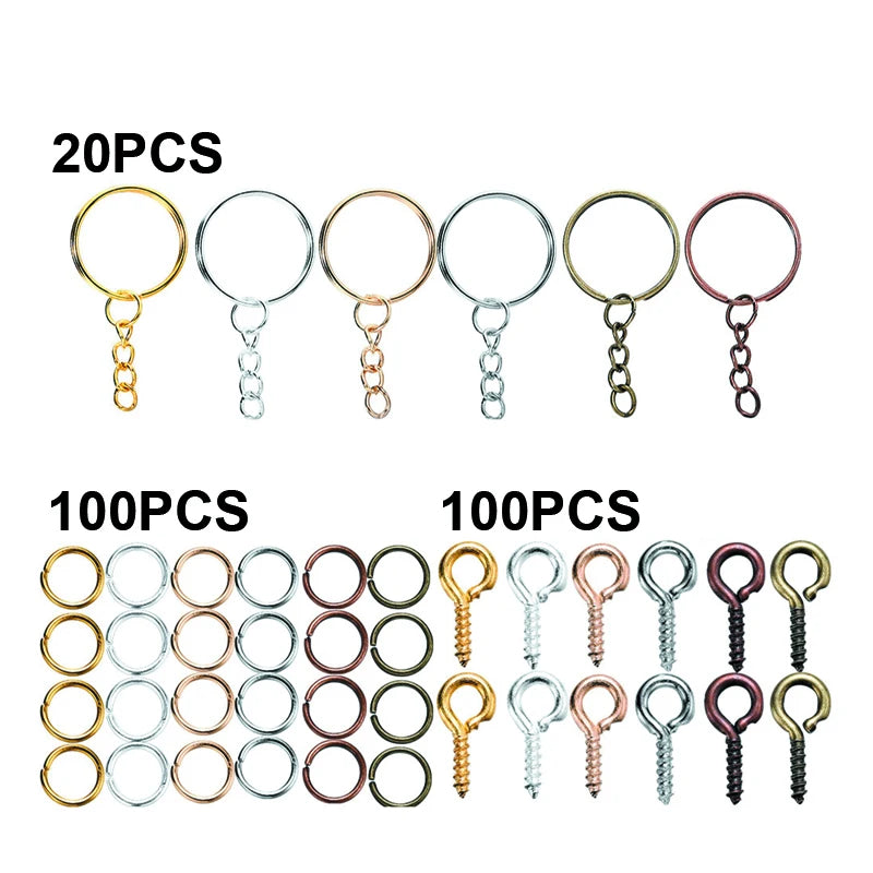 220pcs Keychain Making Supplies Kit - DIY Craft Jewelry Accessories