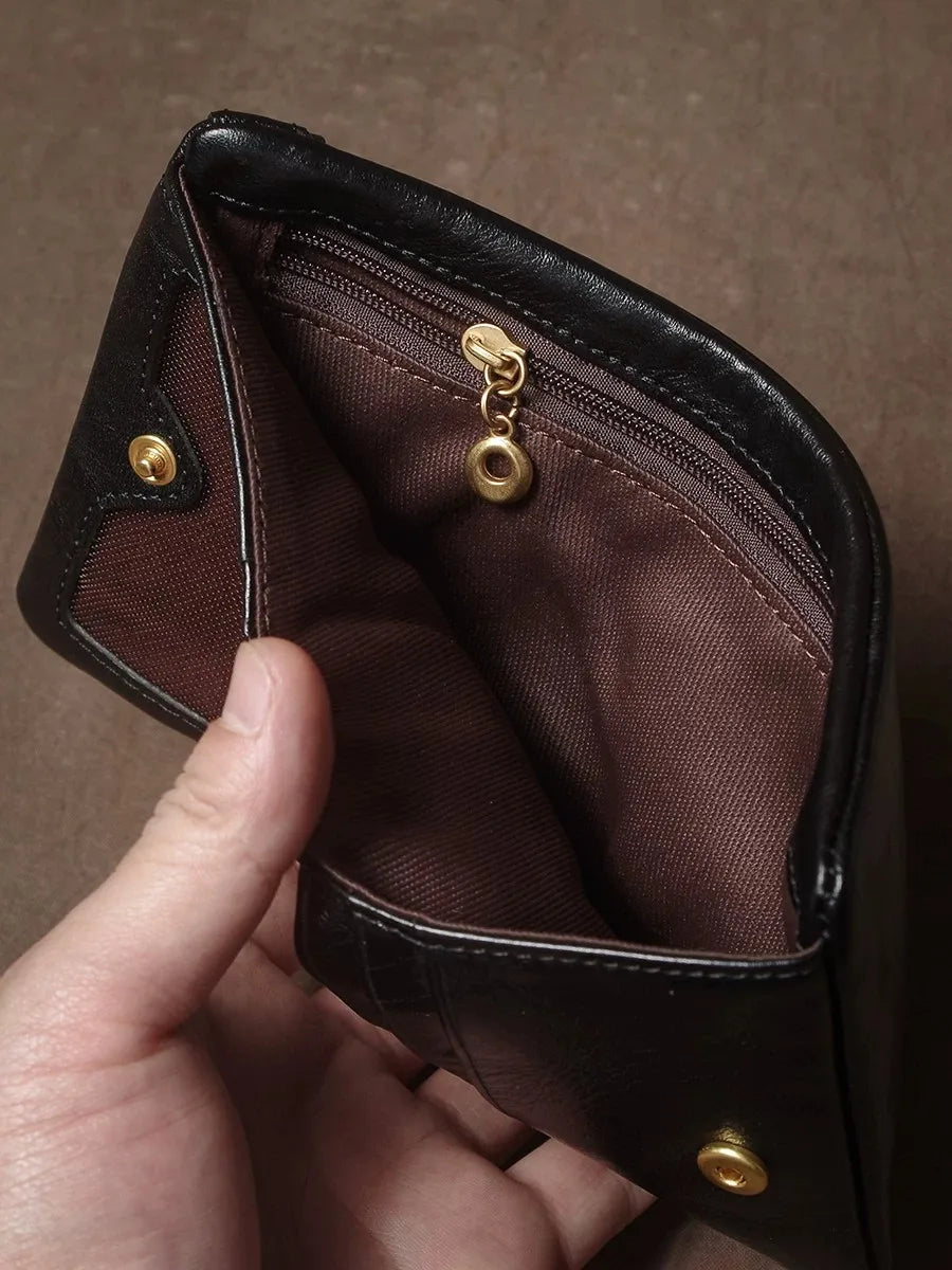 Premium Unisex Genuine Leather Short Card Case & Coin Purse
