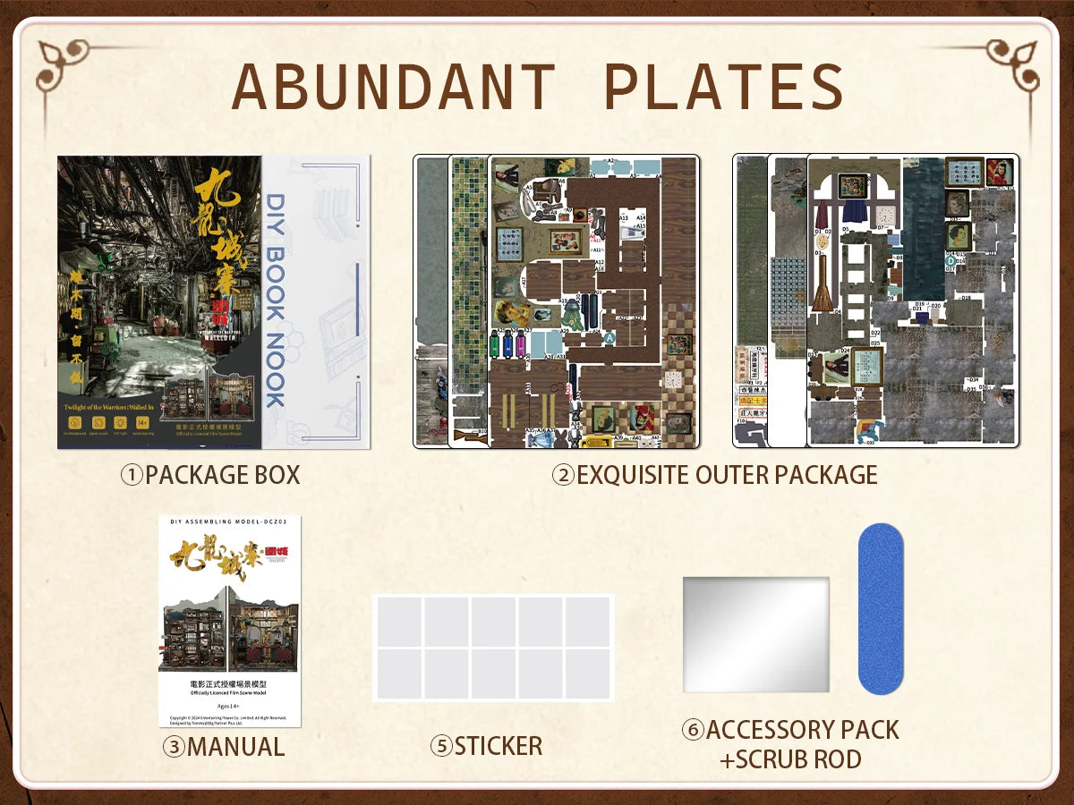 CUTEBEE 3D DIY Dollhouse Bookends with LED Light - Wooden Puzzle Kit