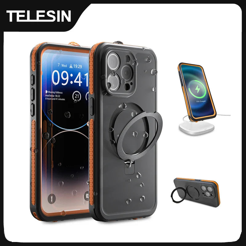 TELESIN Waterproof Case for iPhone 15 Pro Max - Ultimate Adventure Protection