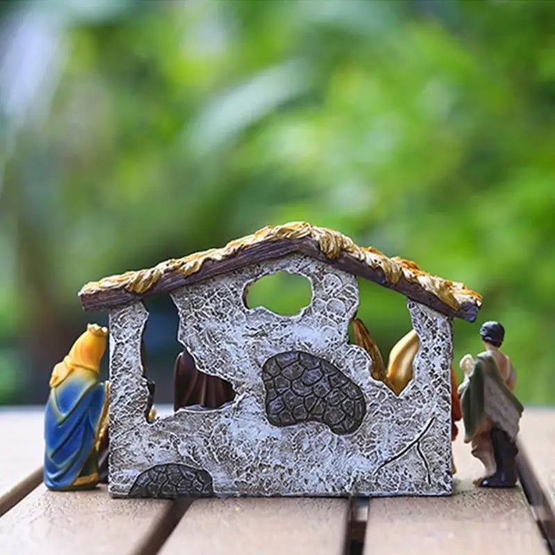 12-Piece Nativity Scene Set - Elegant Resin Christmas Decor