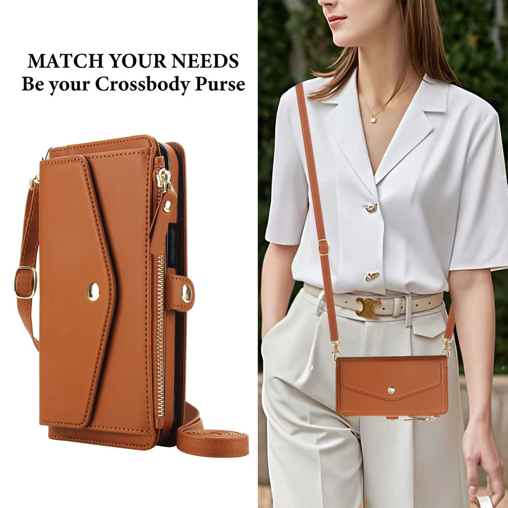 2-in-1 Magnetic Zipper Wallet Case for Samsung Galaxy S Series