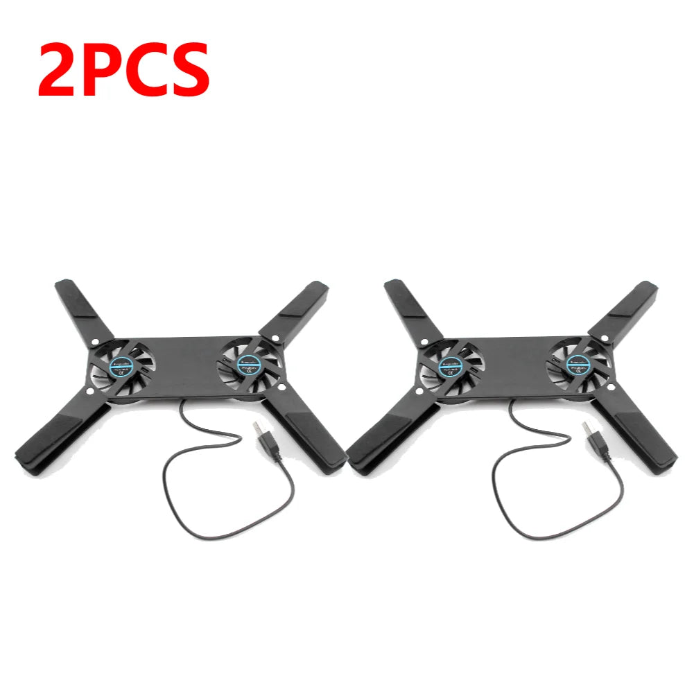 USB-Powered Laptop Cooling Pad with Dual Fans - Portable & Foldable
