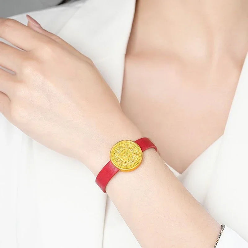 Elegant Gold Leather Watchband - Classic Minimalist Strap - 6mm, 8mm, 10mm