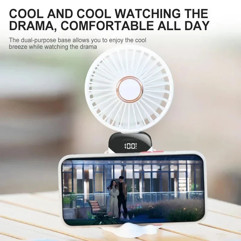 KUALOOL 5-Speed Portable Neck Fan with USB Rechargeable Battery