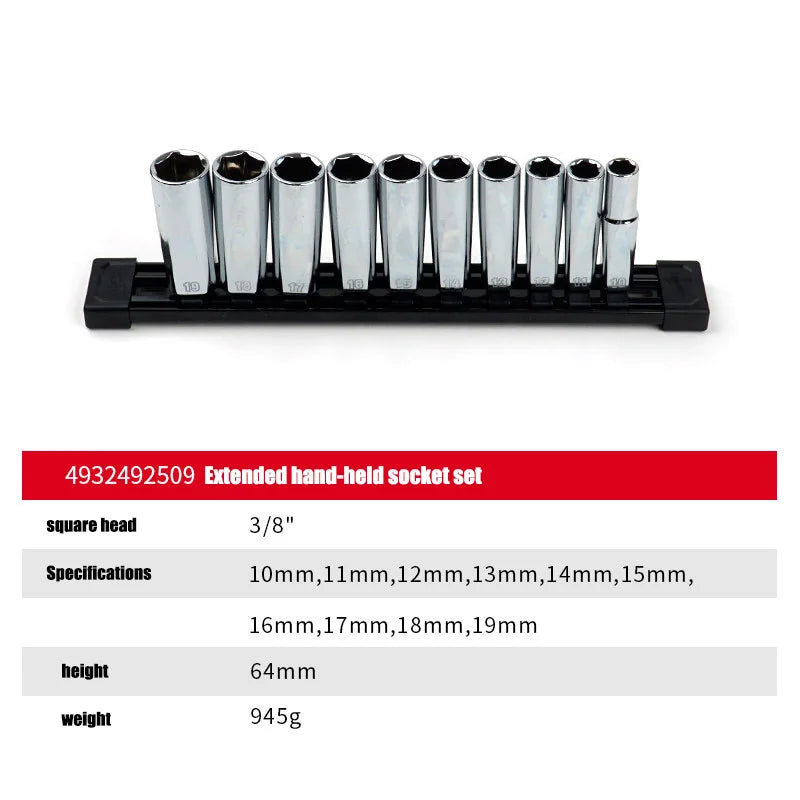 Milwaukee 10-Piece Metric Deep Socket Set for Automotive Repairs