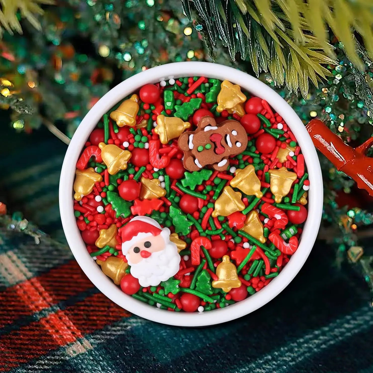 Festive Christmas Sprinkles Mix - Santa & Tree Jimmies for Baking