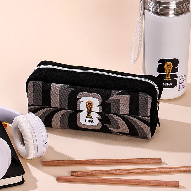 FIFA 2026 World Cup Canvas Pencil Case - Large Capacity Pouch