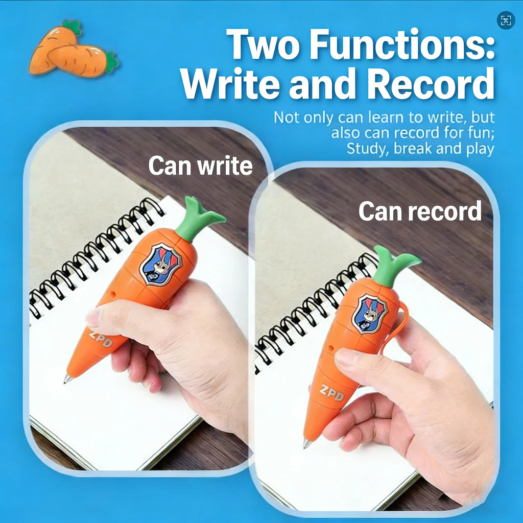 Creative Zootopia Carrot Voice Recorder Pen - Fun Kids Ballpoint Pen