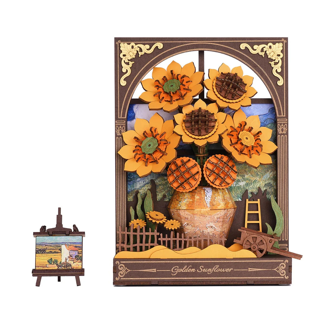 ROWOOD LED Wooden Flower Puzzle Kit - 3D Art for Home Decor