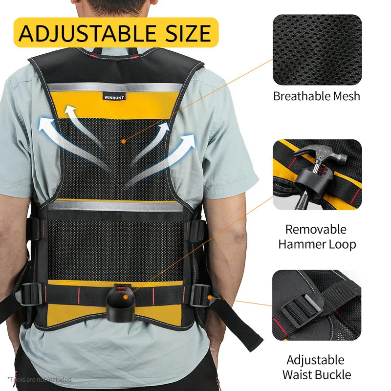 WINHUNT Multi-Pocket Tool Vest Bag - Adjustable & Convenient Storage