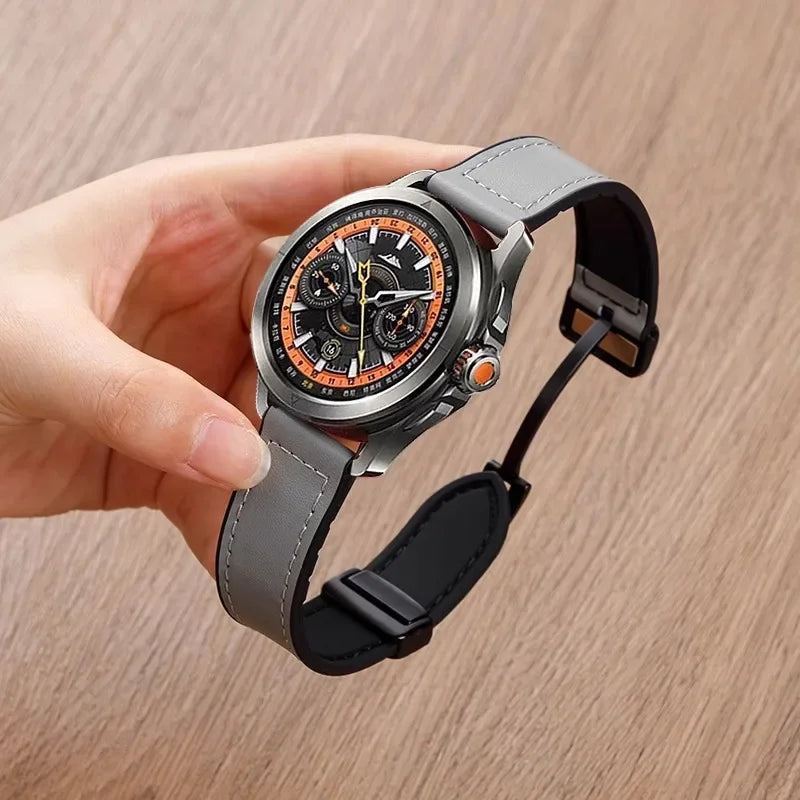 Luxurious Leather 22mm Magnetic Strap for Xiaomi Watch S1-S4