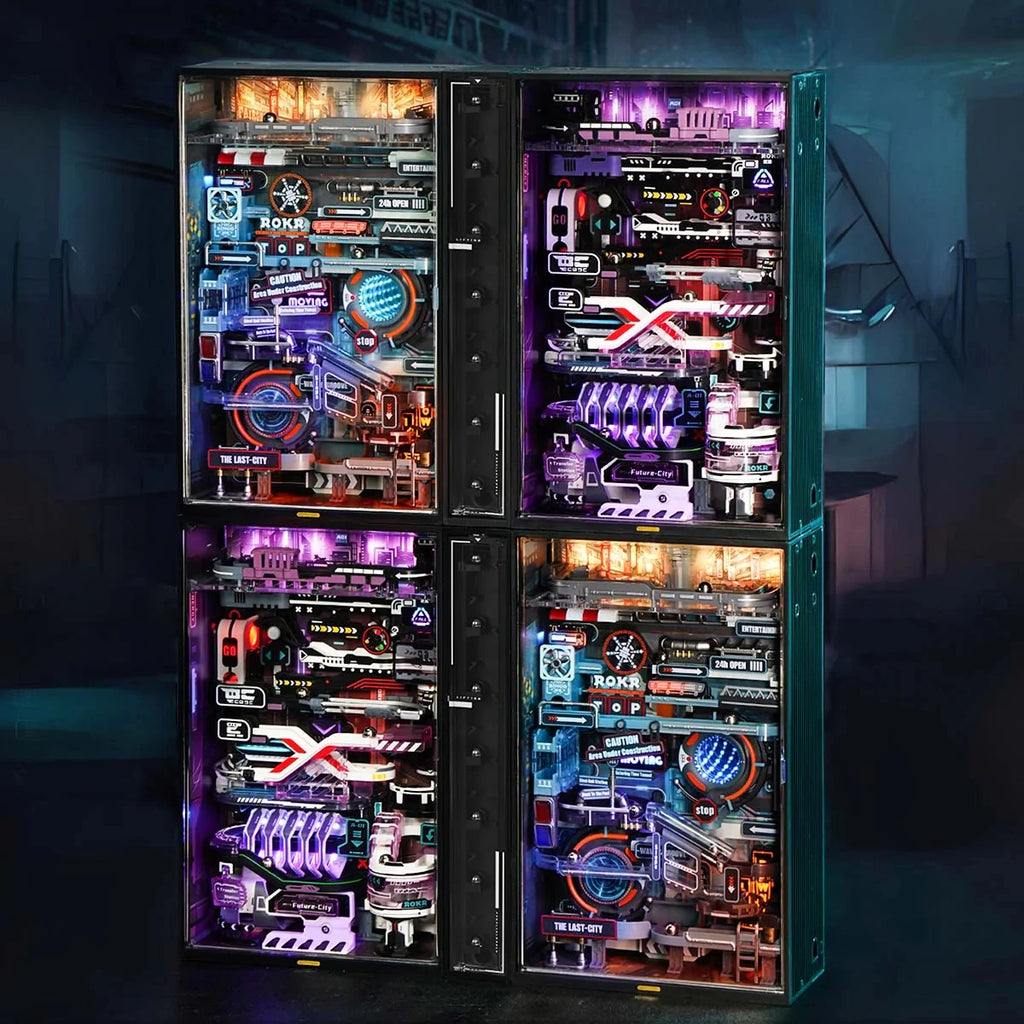 Cyberpunk Marble Run 3D Puzzle DIY Model - Interactive Home Decor