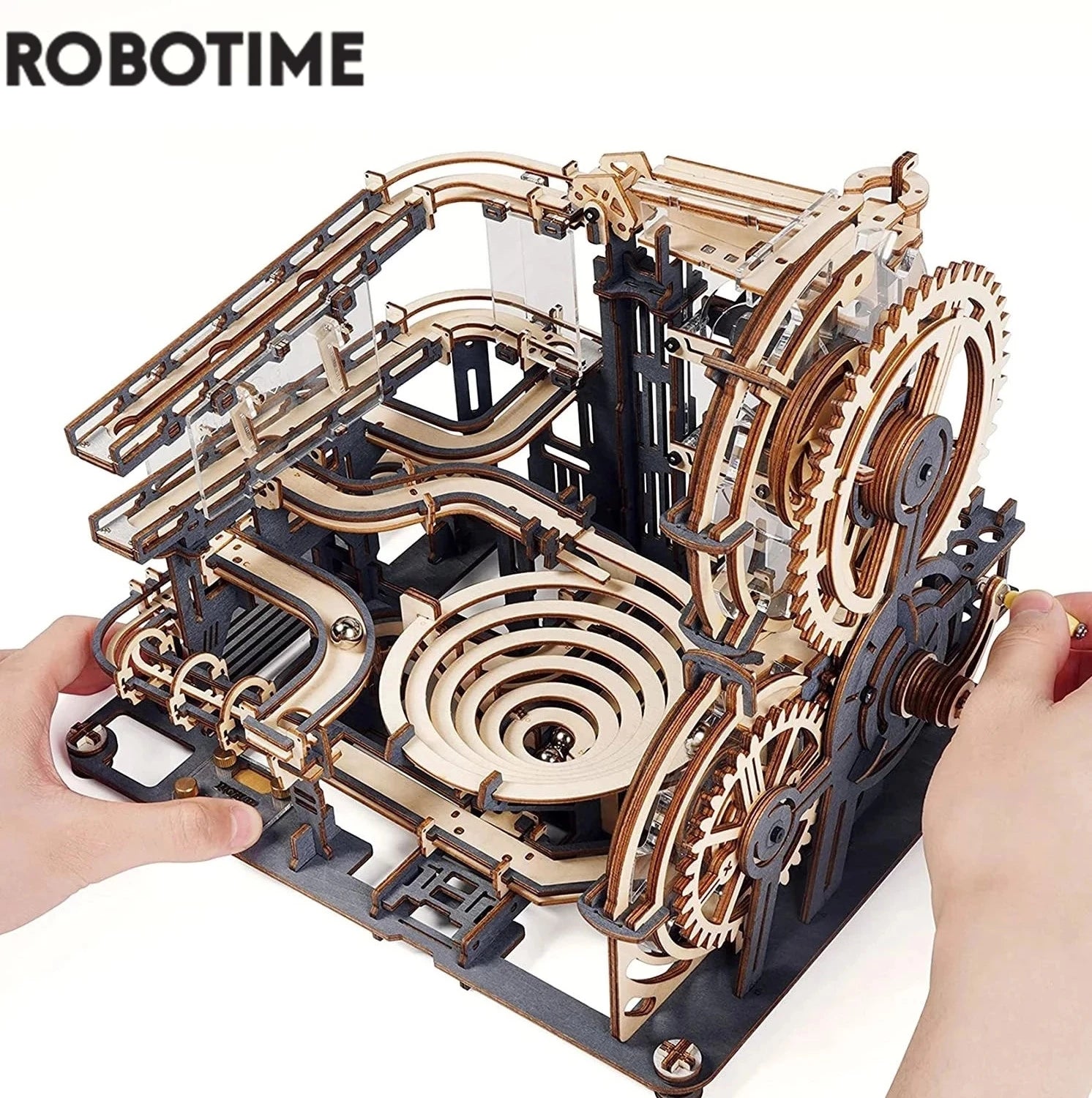 Robotime 3D Wooden Marble Run Puzzle Set - Engaging DIY Gift for Teens & Adults