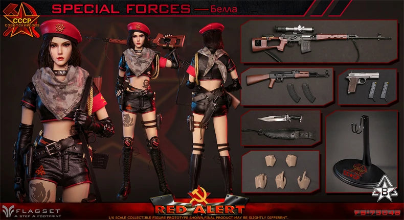 1/6 Scale Red Alert Female Soviet Sniper Action Figure - Stunning Detail
