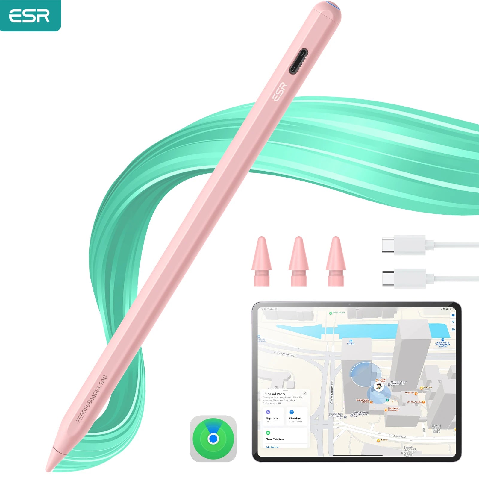 ESR Fast-Charging iPad Stylus with Palm Rejection (2018-2025)