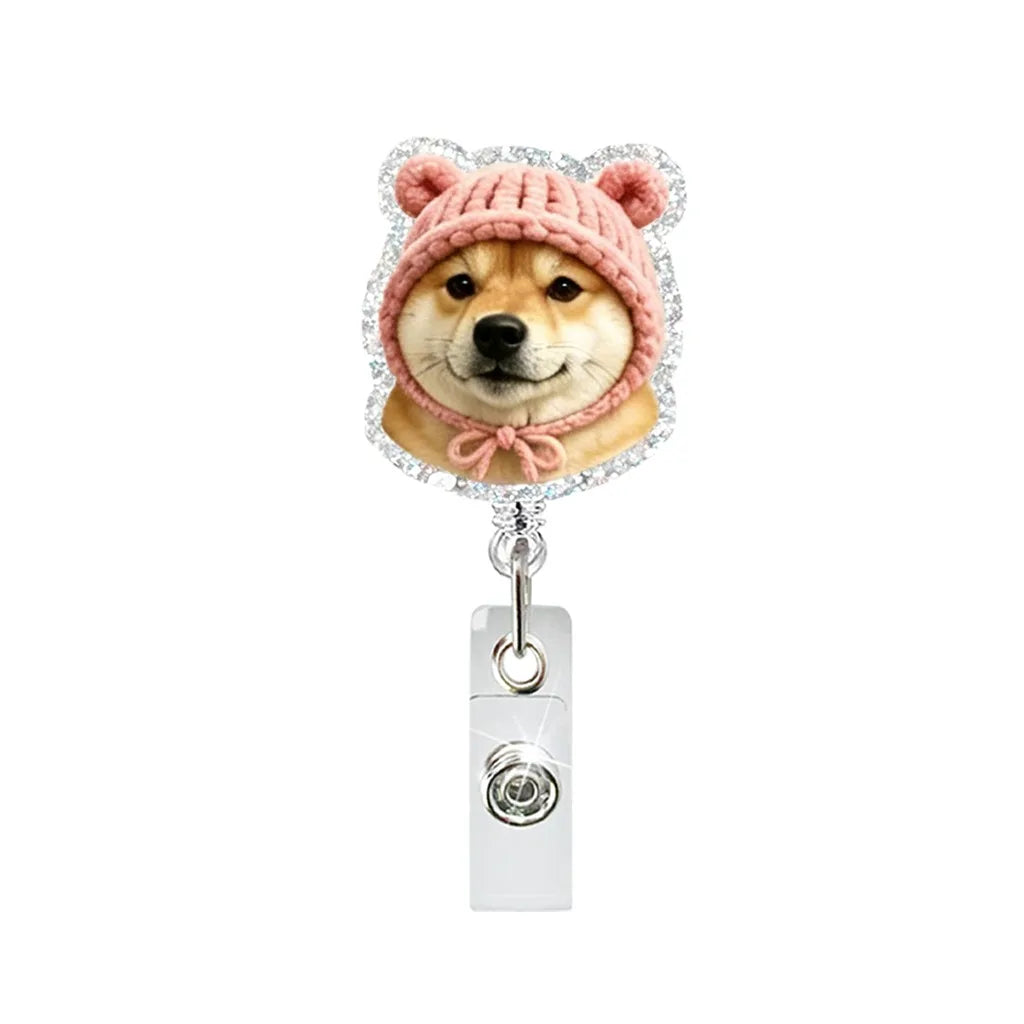 Funny Dog Pattern Retractable Badge Reel Clip for ID Cards