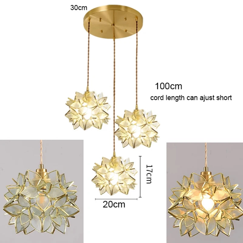 Nordic Copper Glass Pendant Light - Stylish LED Fixture for Home