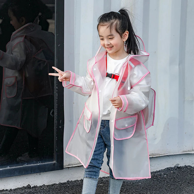 Kids Waterproof Eva Plastic Raincoat - Travel-Friendly & Lightweight