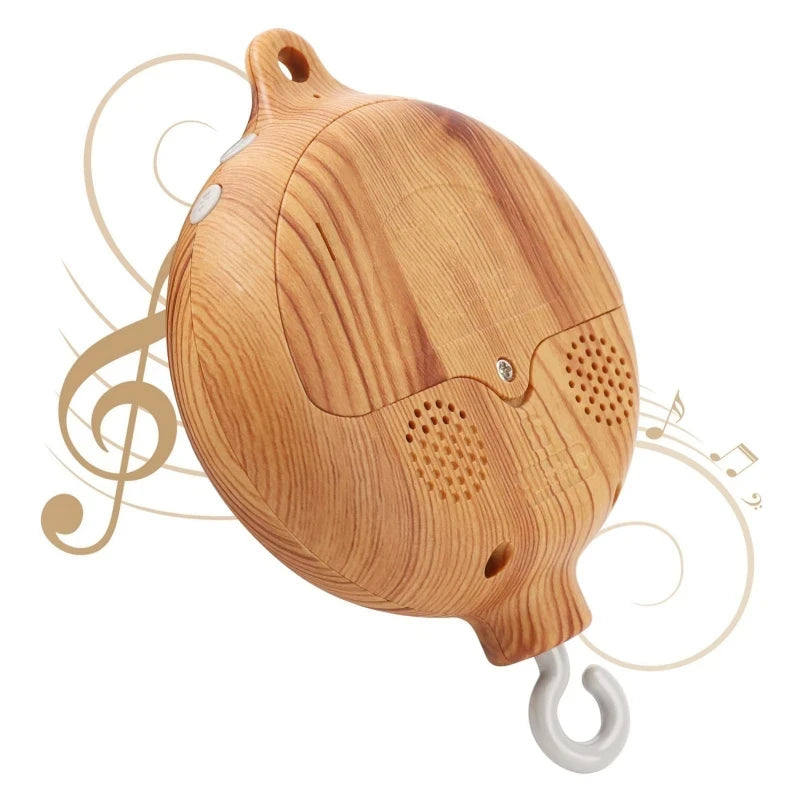 Wooden Crib Bell Music Box - Soothing Mobile Toy for Babies