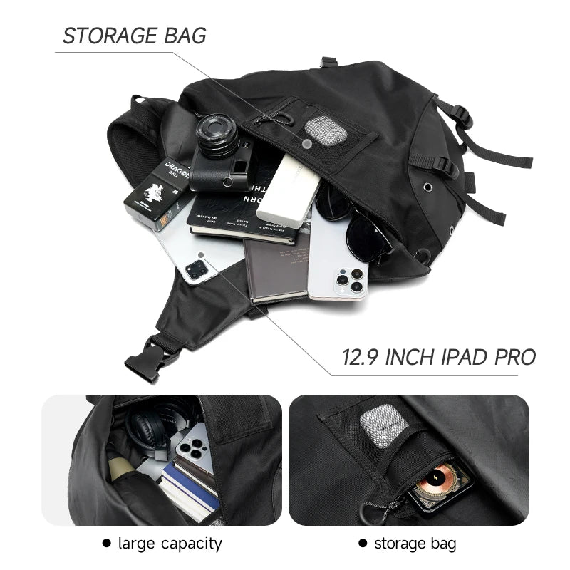 MOYYI Men's Waterproof Crossbody Bag - Versatile Fashion Chest Bag