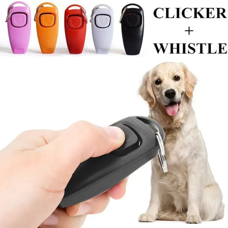 2-in-1 Dog Training Clicker & Whistle Aid Tool with Key Ring