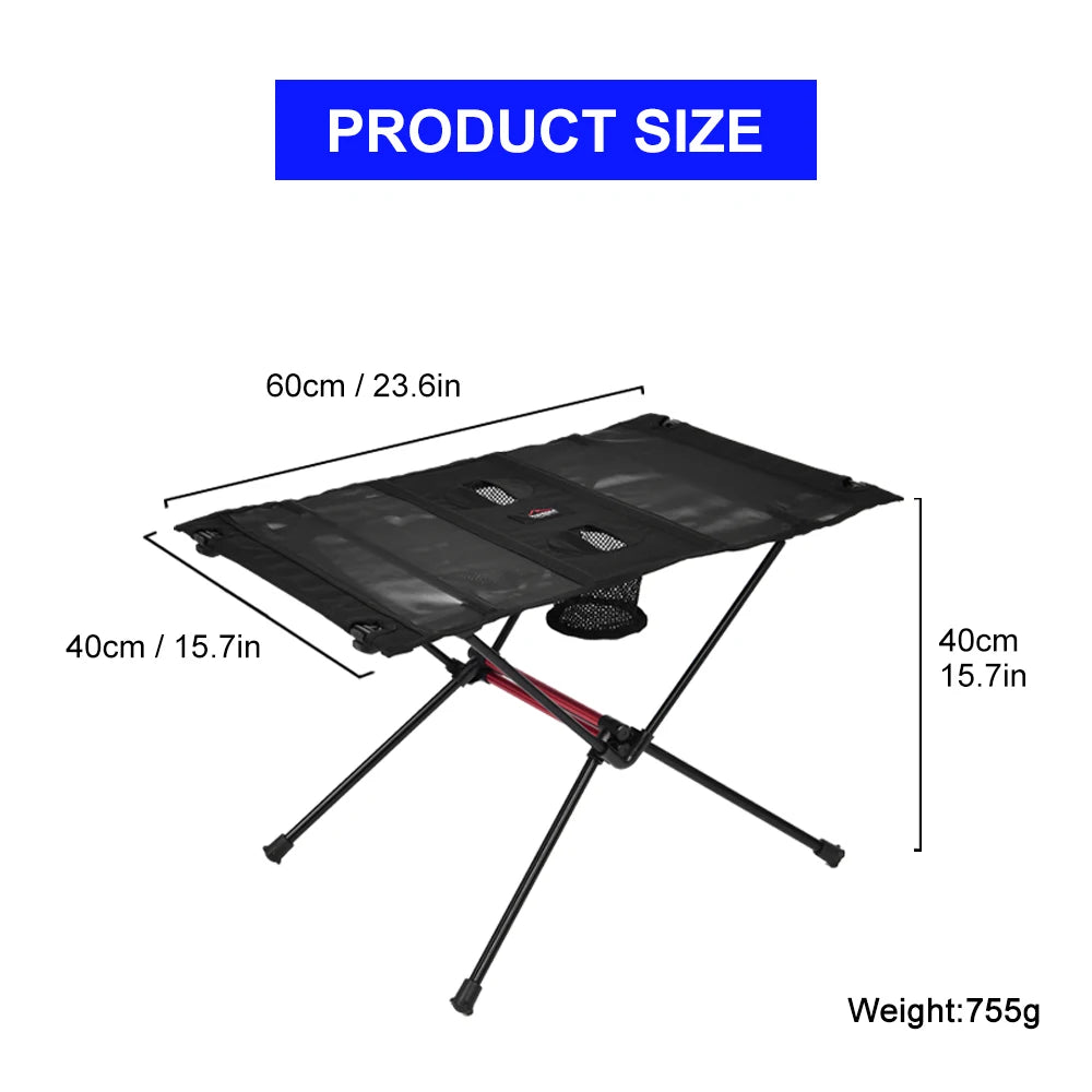 WIDESEA Portable Folding Camping Table - Lightweight with Cup Holders