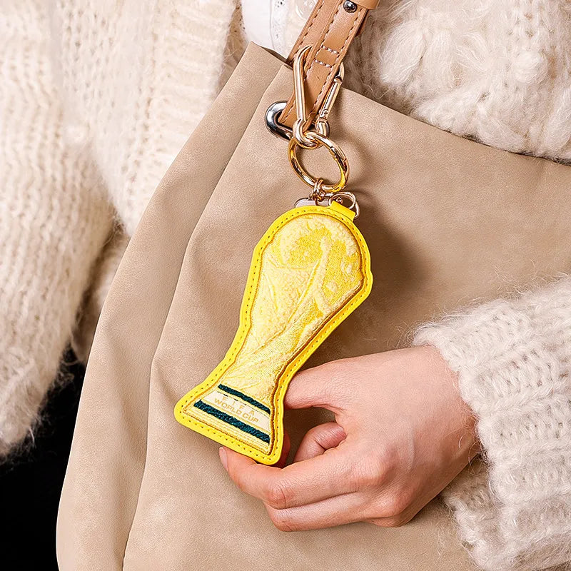 FIFA World Cup 2026 Trophy Keychain - Cute Towel Embroidery Charm